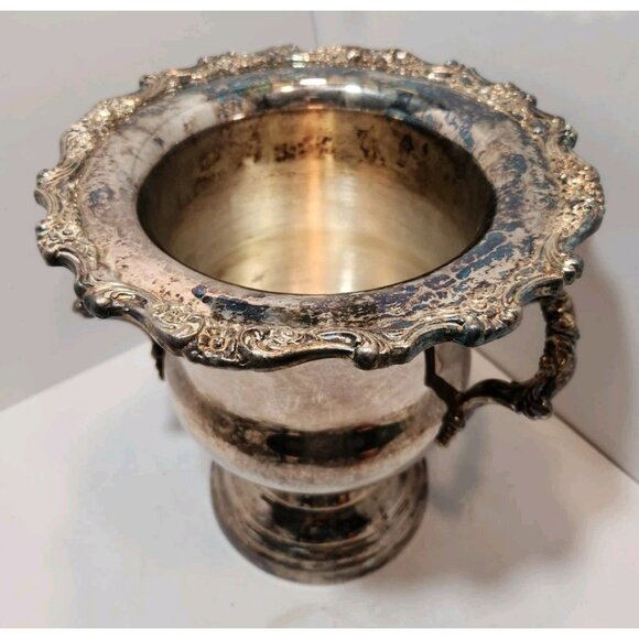 Vtg Oneida Silver Plate Champagne Wine Cooler Ice Bucket Chiller with Handles - Picture 2 of 16